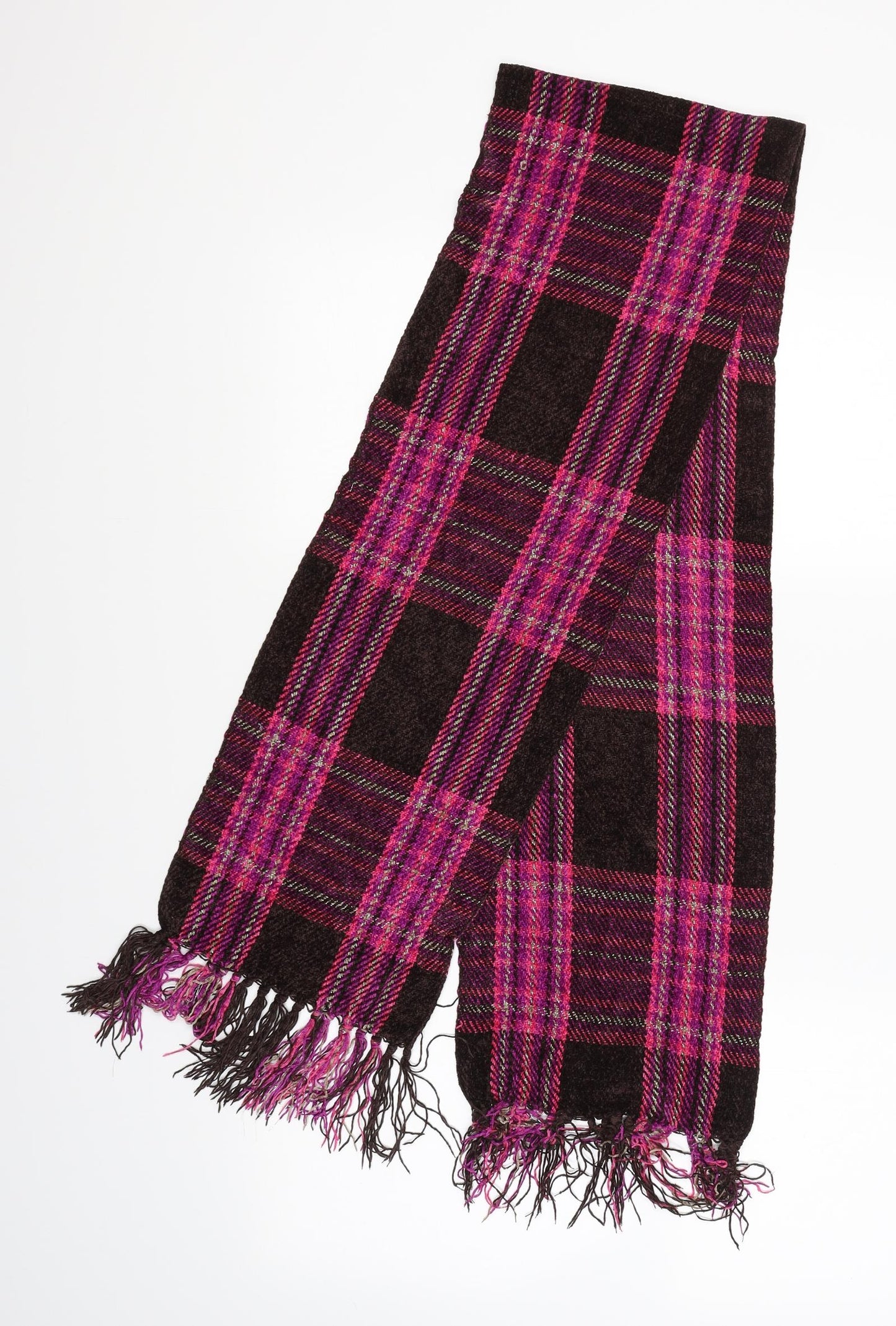 Preworn Womens Brown Plaid   Scarf