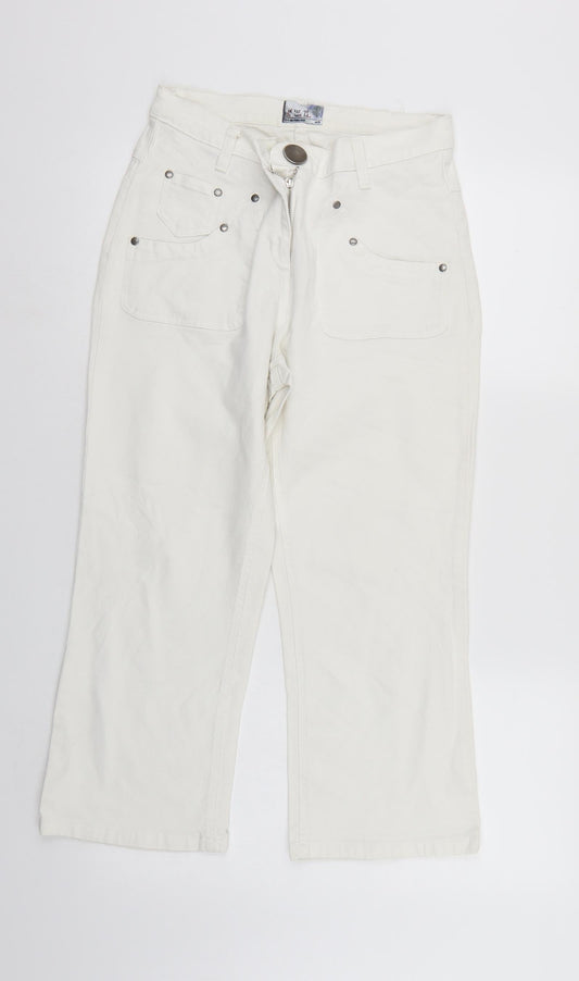 Preloved Colours of The World Womens White  Denim Cropped Jeans Size 12 L22 in - Front