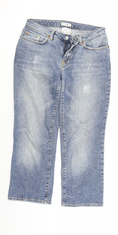 Preloved Comma Womens Blue  Denim Cropped Jeans Size 10 L23 in - Front