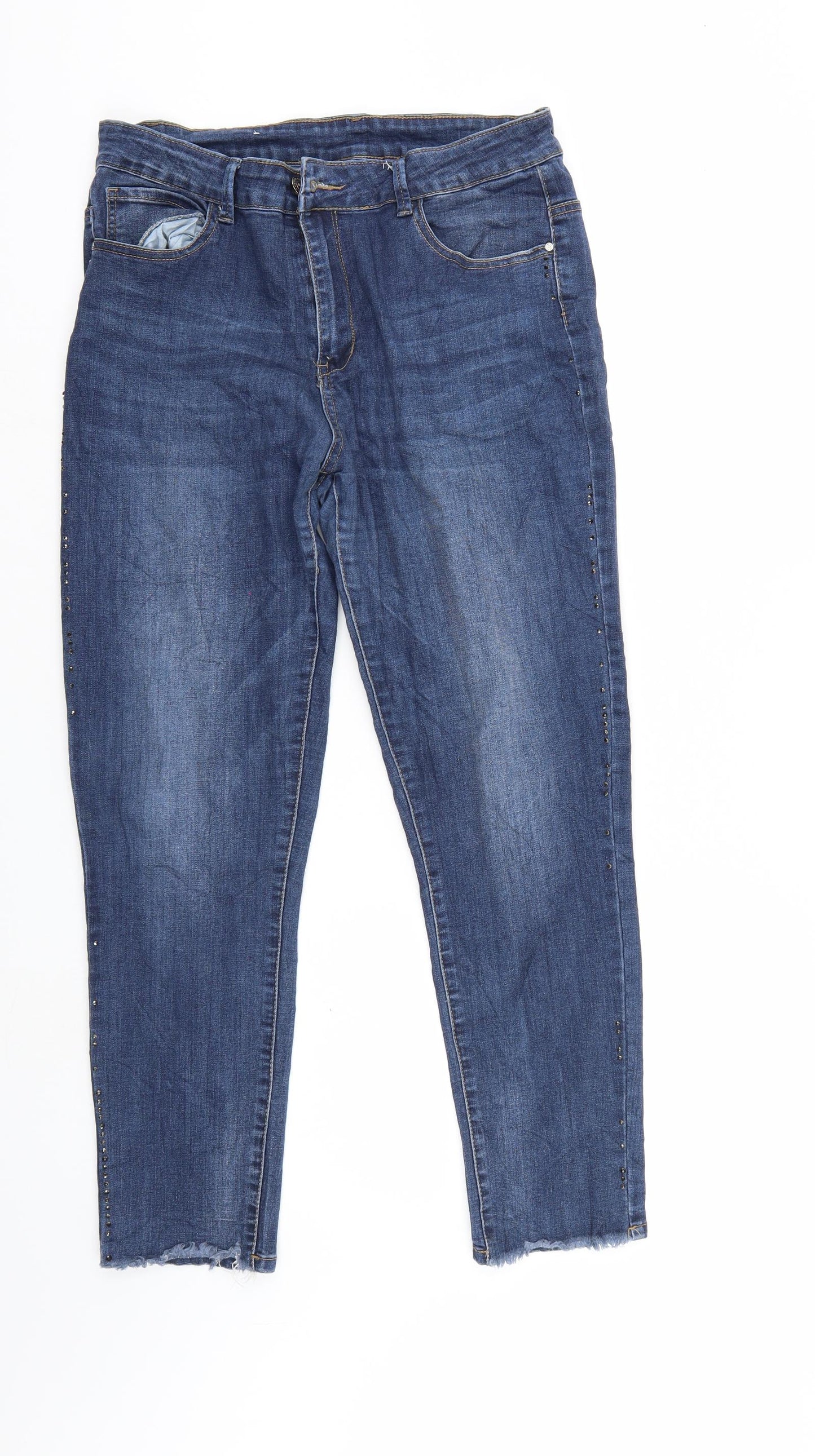 Preworn Womens Blue  Denim Straight Jeans Size 36 in L26 in