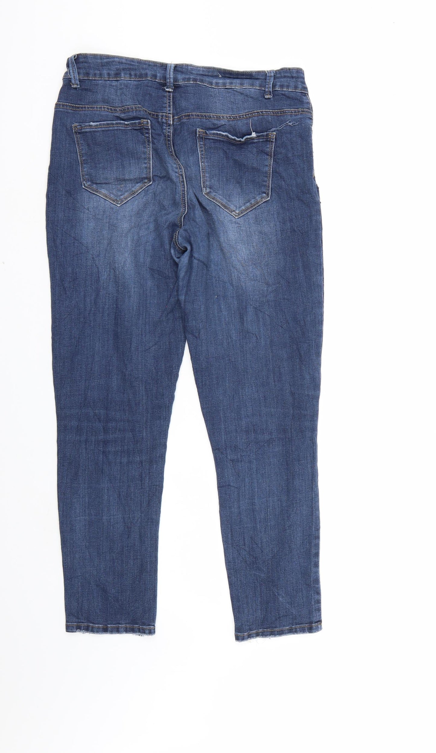 Preworn Womens Blue  Denim Straight Jeans Size 36 in L26 in