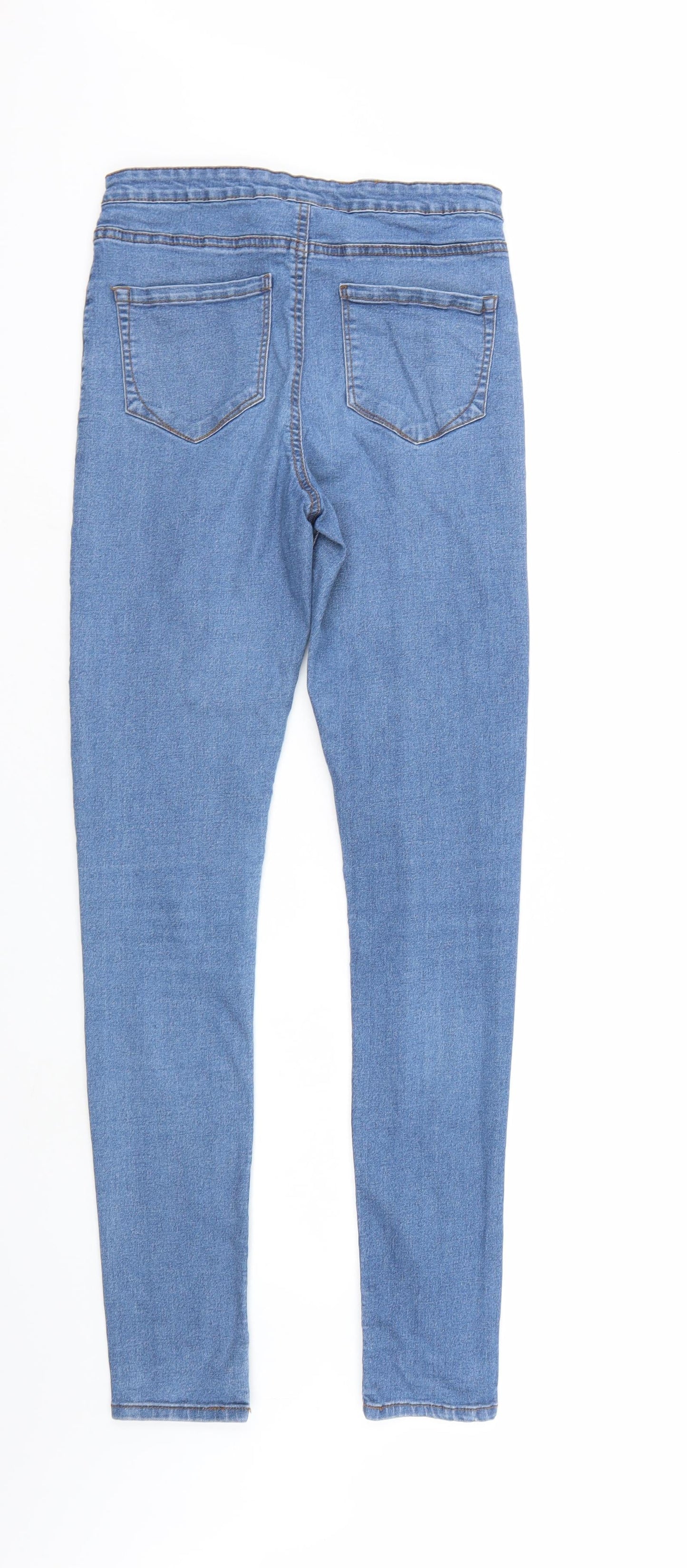 Denim & Co. Womens Blue  Denim Straight Jeans Size 12 L31 in