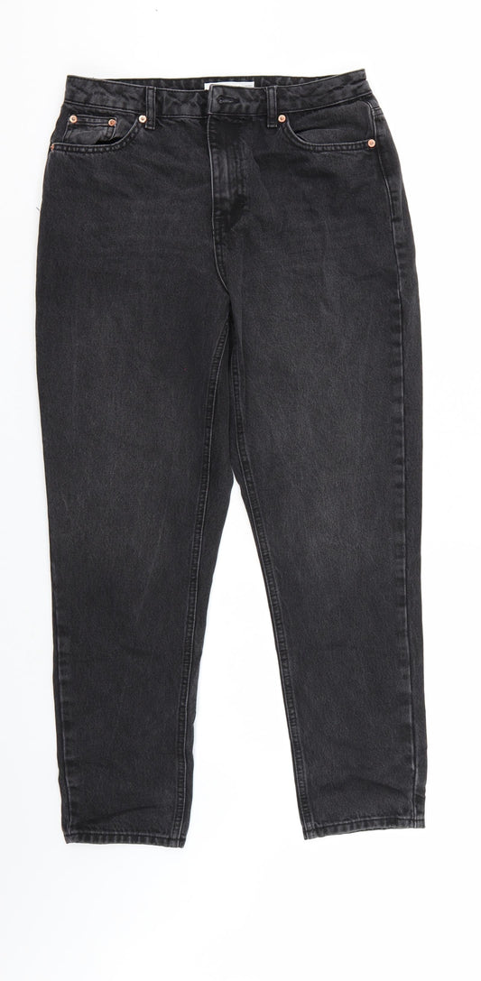 Top Shop Mens Black  Denim Straight Jeans  L32 in