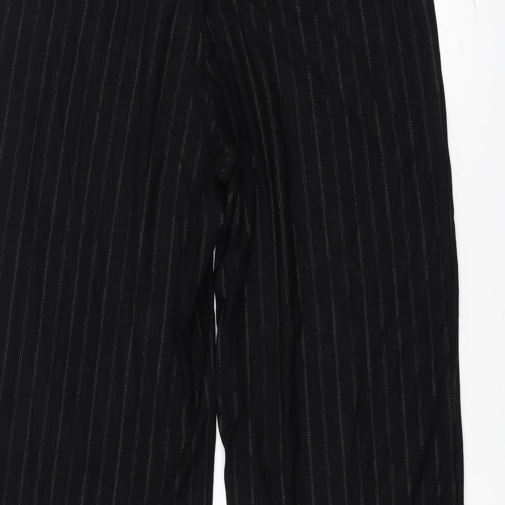 Marks and Spencer Womens Black Striped  Trousers  Size 18 L24 in