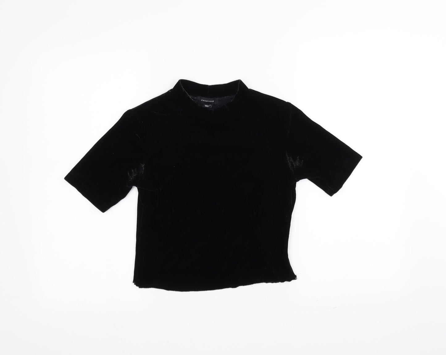 Atmosphere Womens Black   Basic T-Shirt Size 10  - cropped