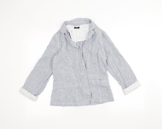 M&Co Womens Blue Striped  Jacket  Size 8