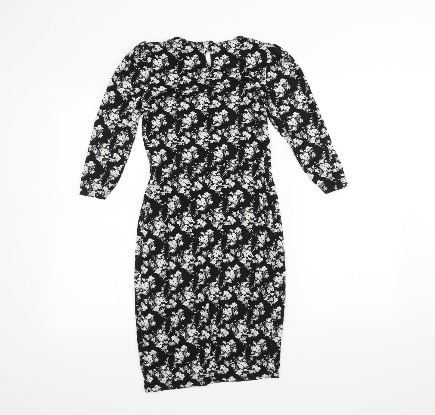 Warehouse Womens Black Floral  Pencil Dress  Size 8