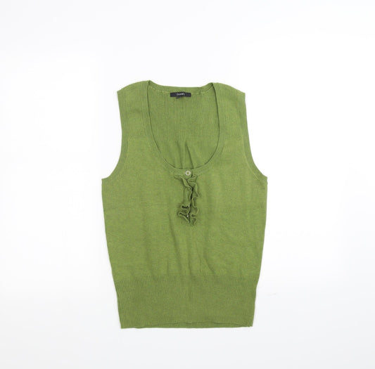 DUNNIES Womens Green   Basic T-Shirt Size 10