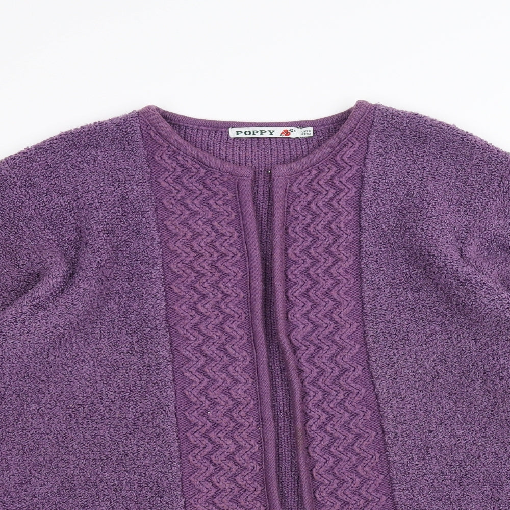 Poppy Womens Purple  Knit Jacket  Size 16