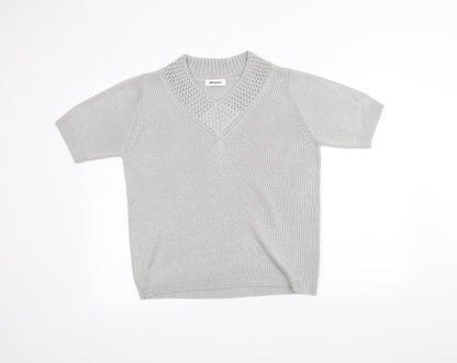 Preloved Damart Womens Grey  Knit Pullover Jumper Size 12 - Front
