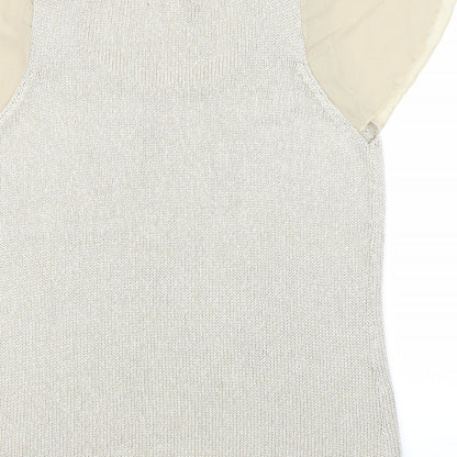 Preloved Wardrobe Essentials Womens Beige   Basic Tank Size 12  - Sheer Sleeves - Label