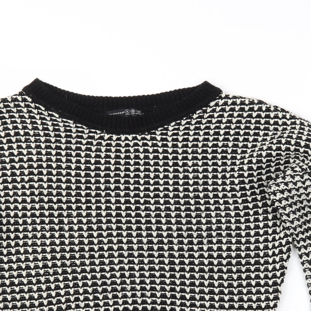Atmoshphere Womens Black Striped  Pullover Jumper Size 8