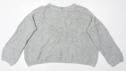 Preloved Peacocks Womens Grey   Pullover Jumper Size L - Front
