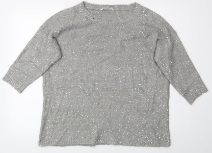 Preloved Pepple Bay Womens Silver   Pullover Jumper Size L - Front