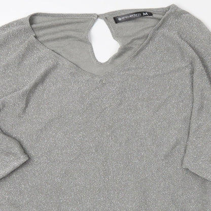 Preloved Encuentro Womens Silver   Basic Blouse Size M - Detail