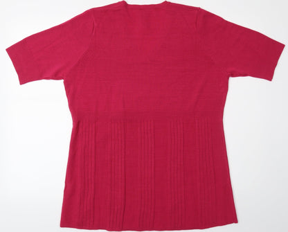 Preloved Note Womens Pink   Basic T-Shirt Size 12 - Back