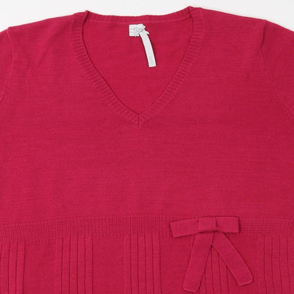 Preloved Note Womens Pink   Basic T-Shirt Size 12 - Detail