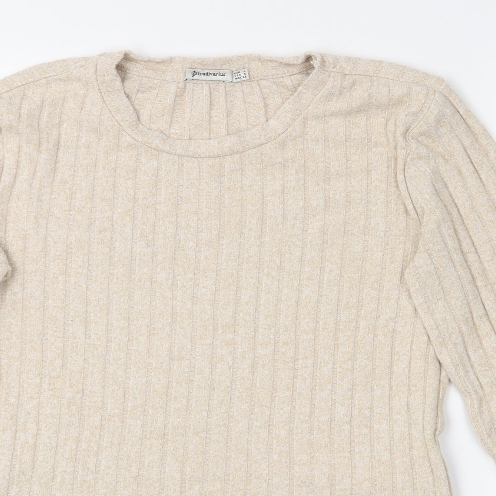 Astradivarius Womens Beige   Pullover Jumper Size S  - Croppede