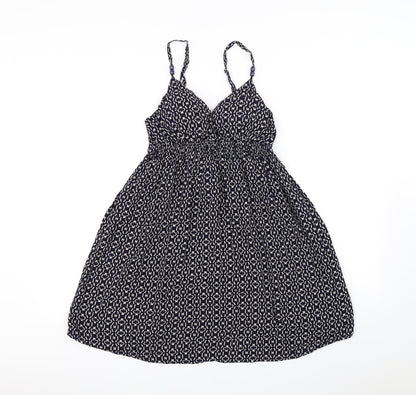Preloved New Look Womens Blue Polka Dot  Mini  Size S - Front