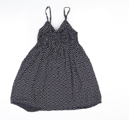 Preloved New Look Womens Blue Polka Dot  Mini  Size S - Back