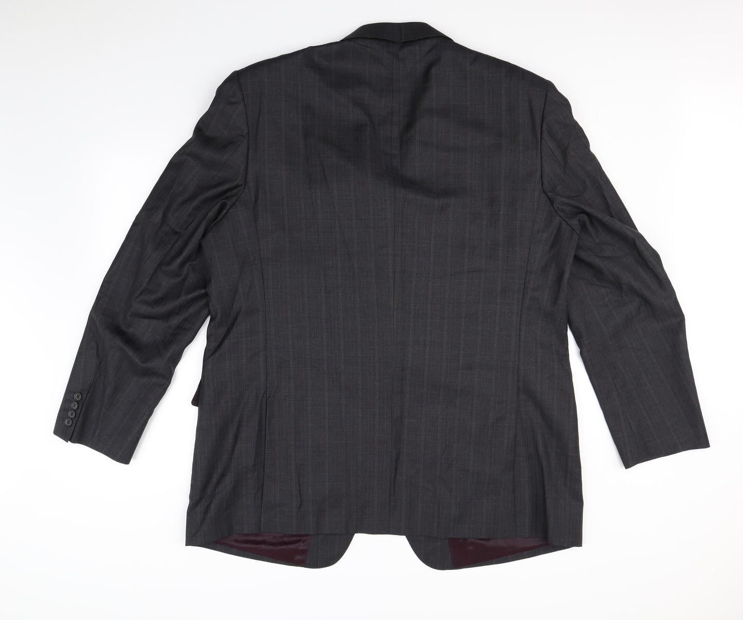 m&s Mens Black Plaid  Jacket Blazer Size XL  - Shoulder Pads