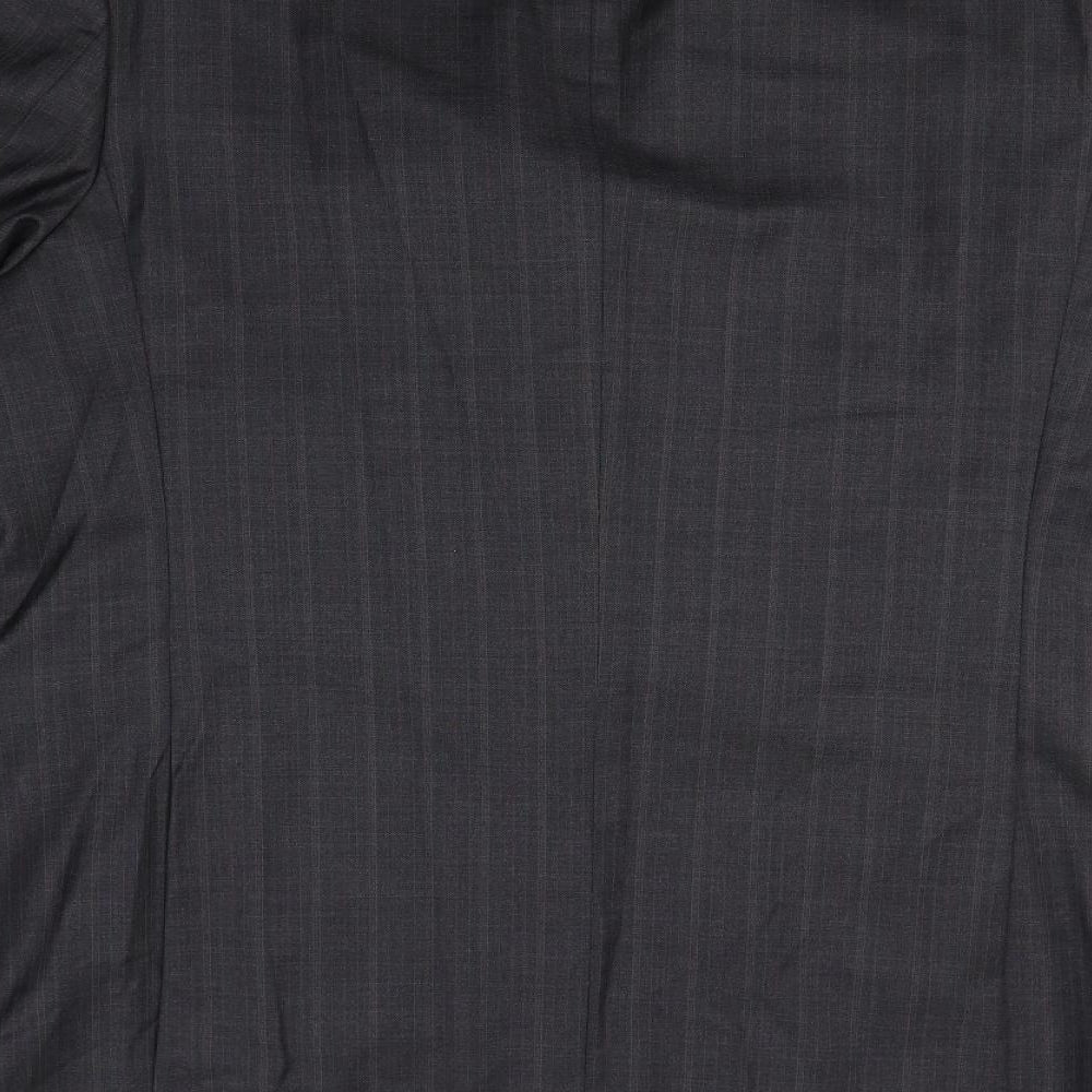 m&s Mens Black Plaid  Jacket Blazer Size XL  - Shoulder Pads