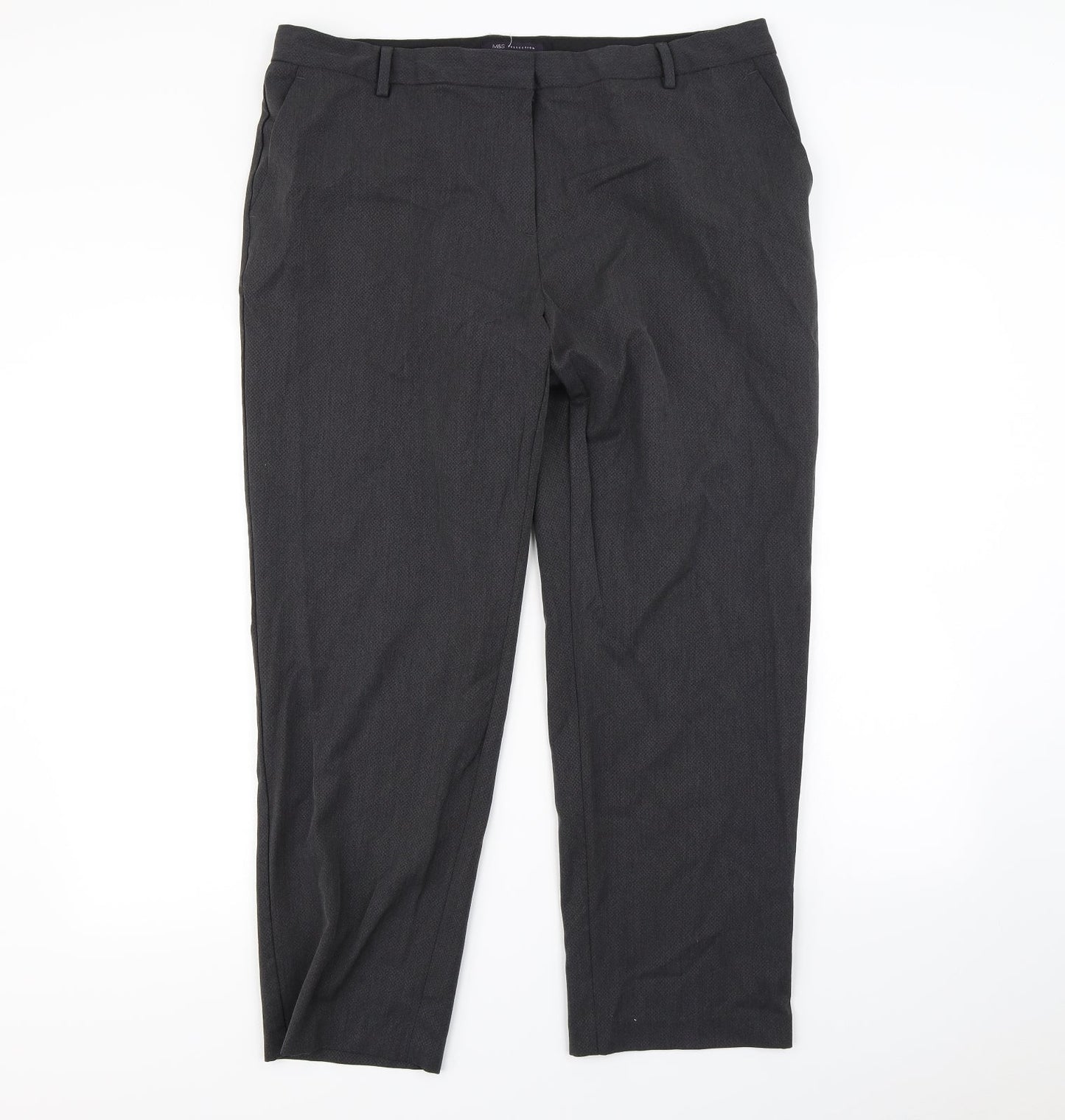 m&S Womens Grey   Dress Pants Trousers Size 18 L30 in