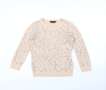 Preloved Dorothy Perkins Womens Pink Floral  Pullover Jumper Size 10 - Front