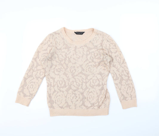 Dorothy Perkins Womens Pink Floral  Pullover Jumper Size 10