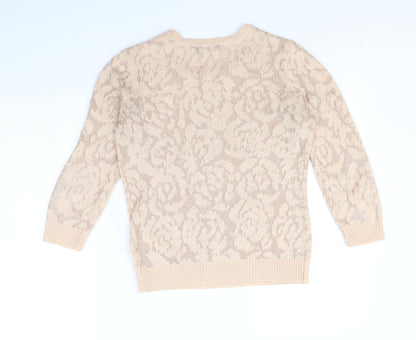 Preloved Dorothy Perkins Womens Pink Floral  Pullover Jumper Size 10 - Back
