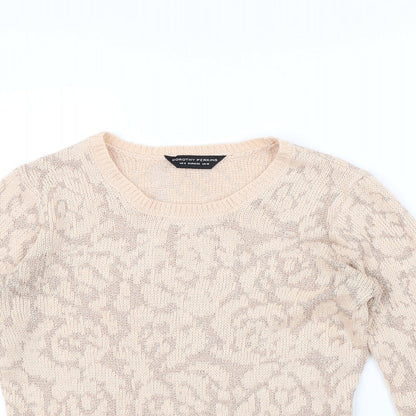 Preloved Dorothy Perkins Womens Pink Floral  Pullover Jumper Size 10 - Detail