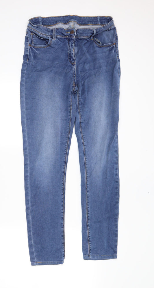 Preworn Womens Blue  Denim Skinny Jeans Size 12 L29 in