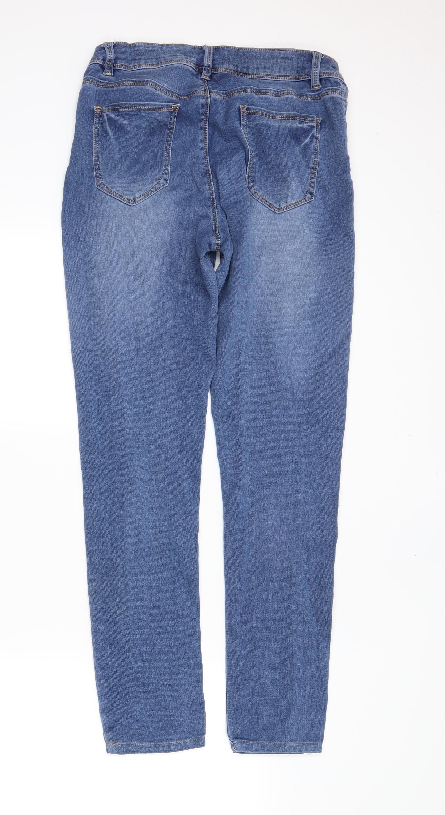 Preworn Womens Blue  Denim Skinny Jeans Size 12 L29 in