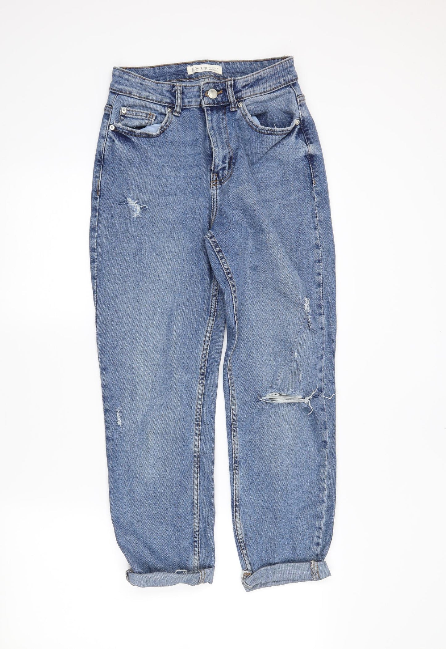 denimCo Womens Blue  Denim Mom Jeans Size 6 L26 in