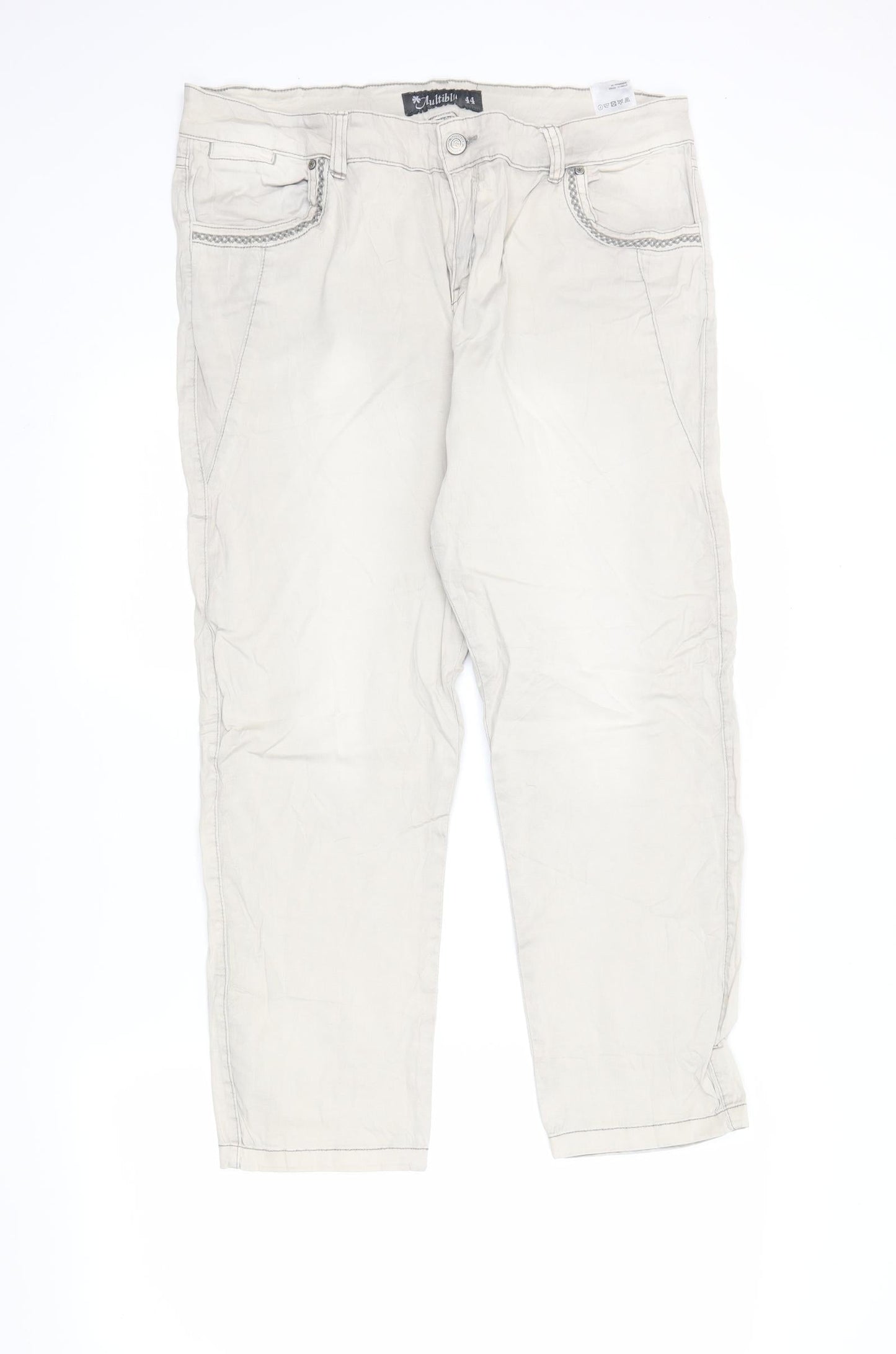 Multiples Womens Beige   Cropped Trousers Size 16 L26 in