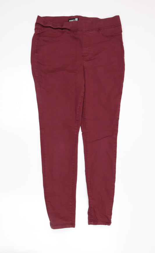 Preloved PEP&Co Womens Red  Denim Skinny Jeans Size 12 L27 in - Front