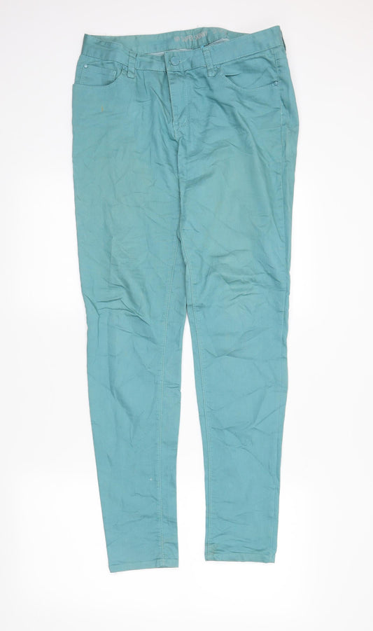 DenimCo Womens Green  Denim Skinny Jeans Size 12 L30 in
