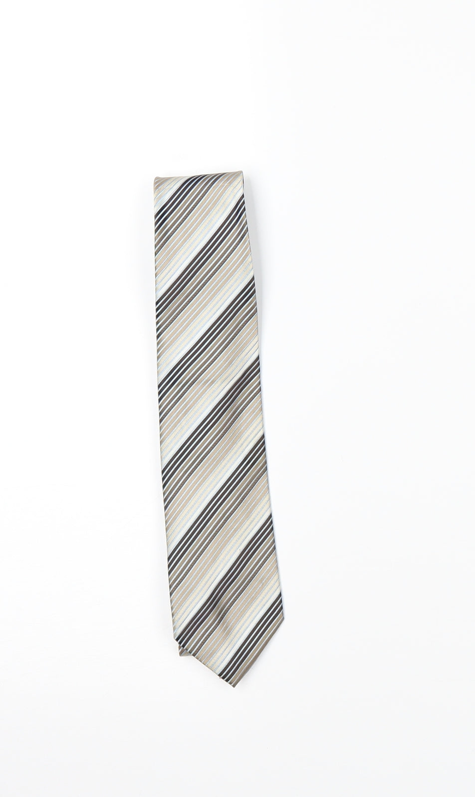 George Mens Beige Striped  Pointed Tie One Size