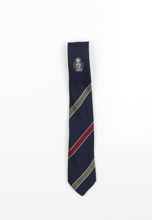 roberto Mens Blue Striped  Pointed Tie One Size