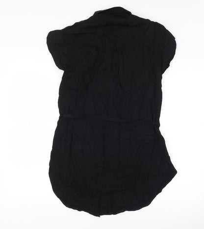 Preloved Marks and Spencer Womens Black   Basic Button-Up Size 8  - longline - Back