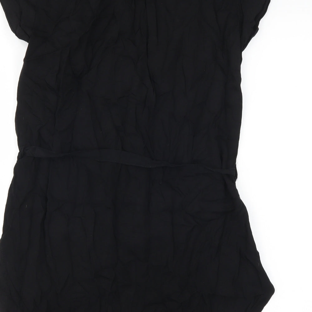 Marks and Spencer Womens Black   Basic Button-Up Size 8  - longline
