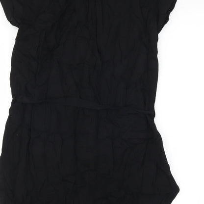 Preloved Marks and Spencer Womens Black   Basic Button-Up Size 8  - longline - Label