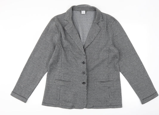 Cotton Traders Womens Grey Herringbone  Jacket Suit Jacket Size 16