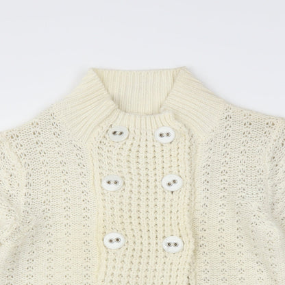 Preloved Internacionale Womens Ivory   Cardigan Jumper Size 10 - Detail