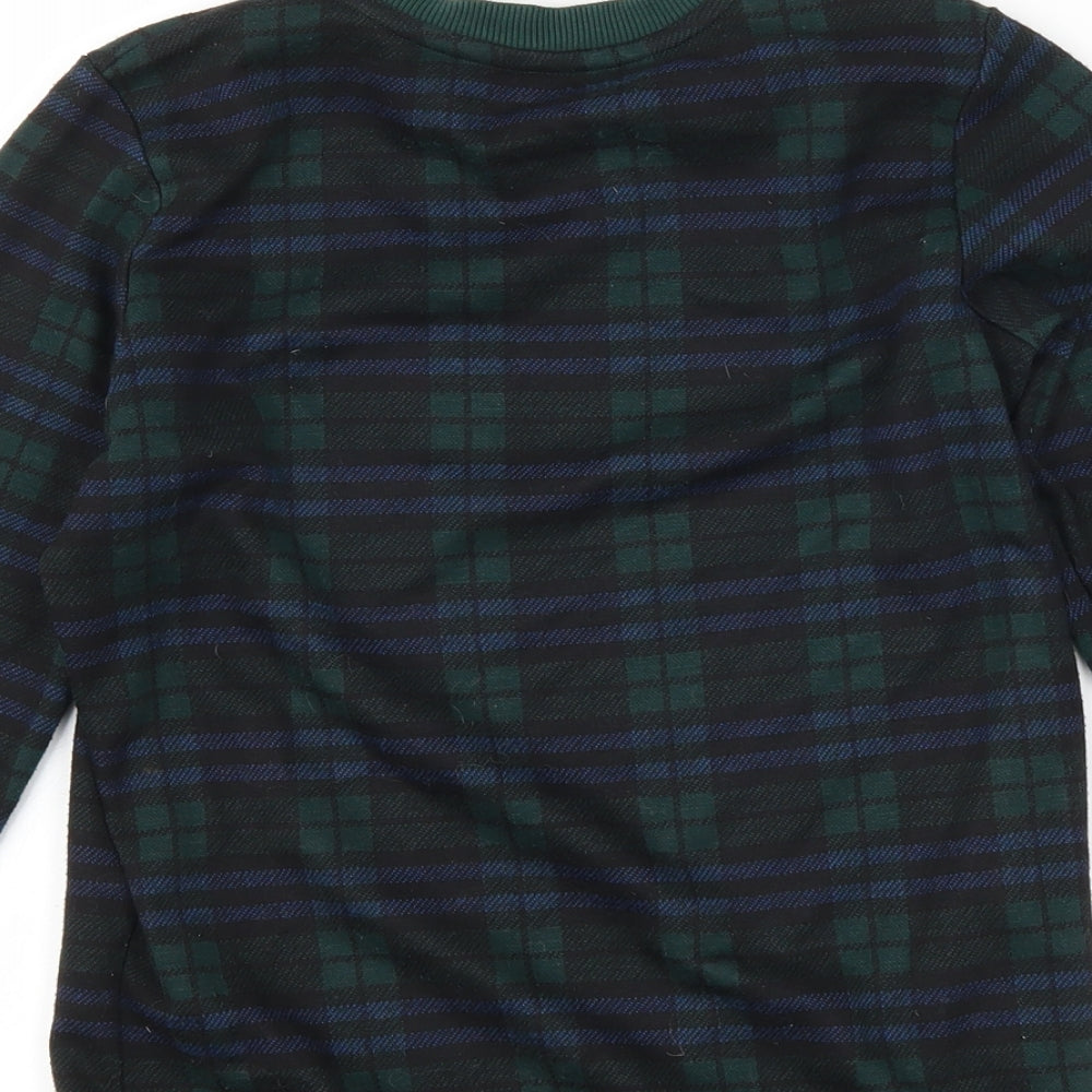 River Island Girls Green Check  Pullover Sweatshirt Size 9-10 Years