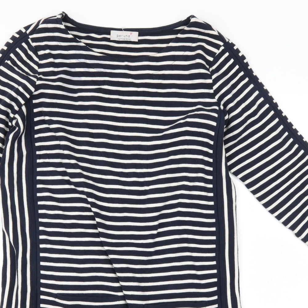 Marks and Spencer Womens Blue Striped  Jumper Dress  Size 10