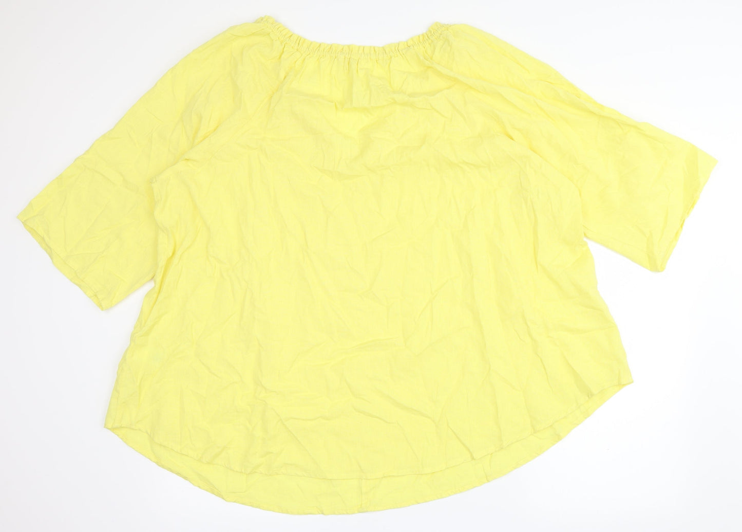 flint & moss Womens Yellow   Basic Blouse Size 2XL