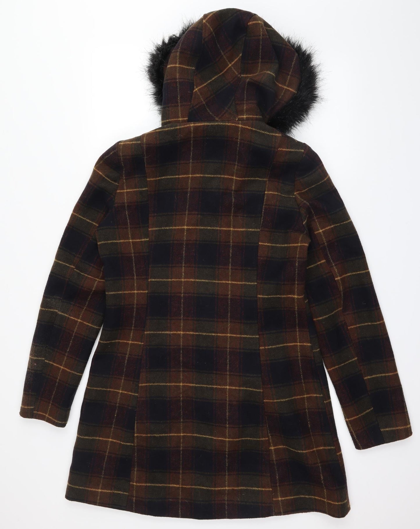 George` Womens Multicoloured Check  Overcoat Coat