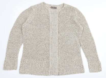 Preloved Marks and Spencer Womens Beige   Cardigan Jumper Size 14 - Front