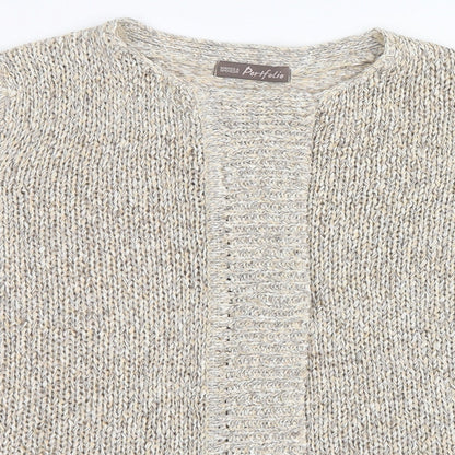 Preloved Marks and Spencer Womens Beige   Cardigan Jumper Size 14 - Detail